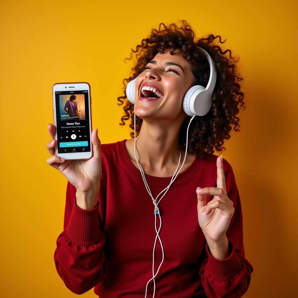 woman dancing while listening to music offline