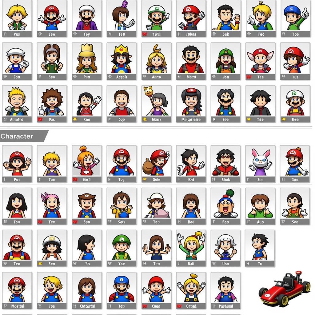 Mario Kart 7 Character Select Screen