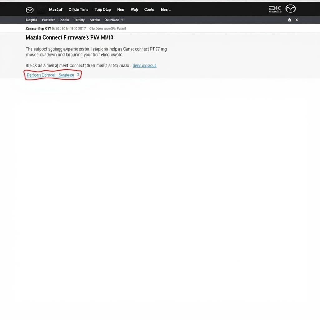 Mazda Website Firmware Download Page
