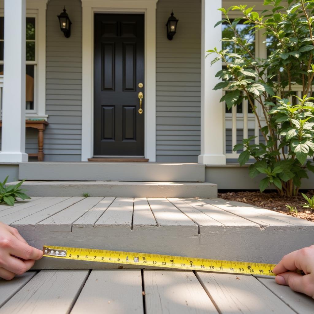 Measuring porch dimensions for roof plan selection