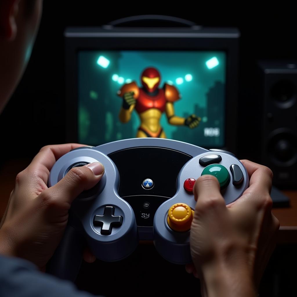 Metroid Prime GameCube Controls and Scan Visor in Action