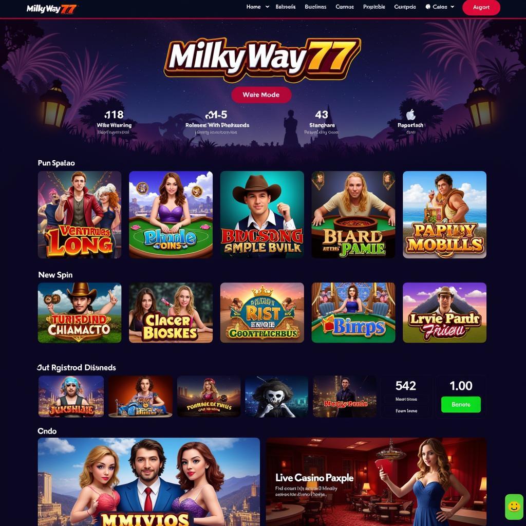 Milky Way 777 Games Selection