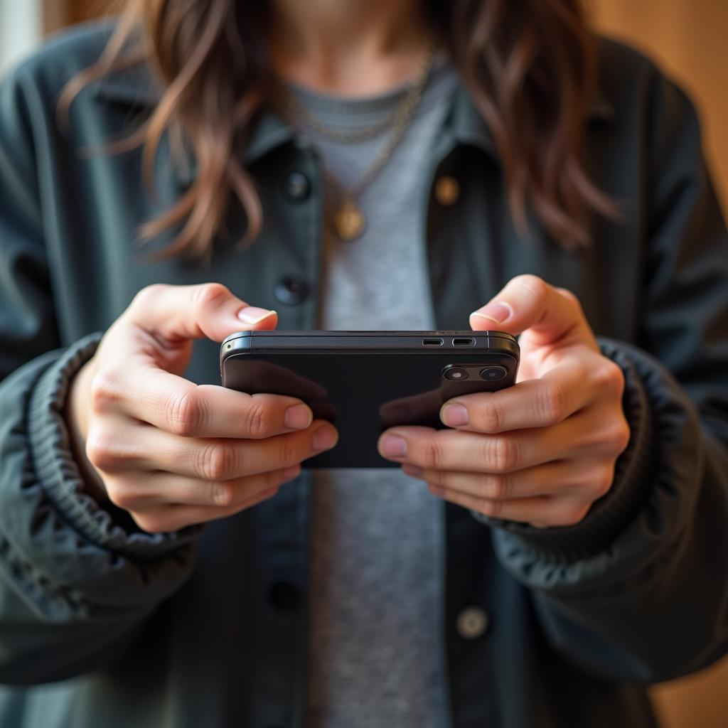 Person Playing a Game on their Phone