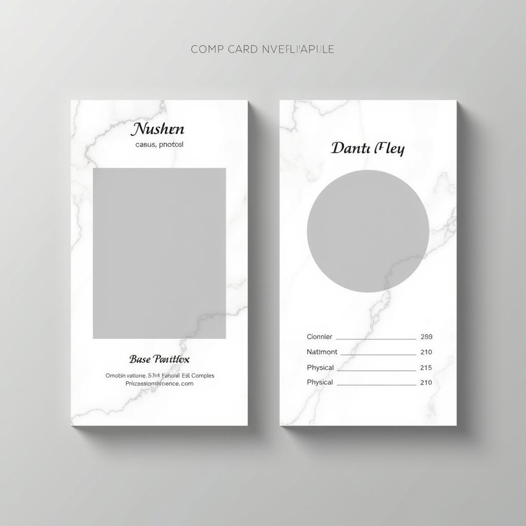 Professional Model Comp Card Template