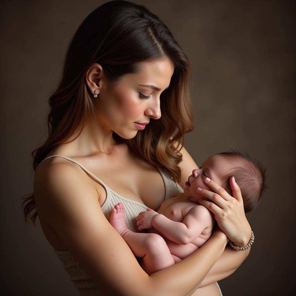 Mother Holding Newborn Baby