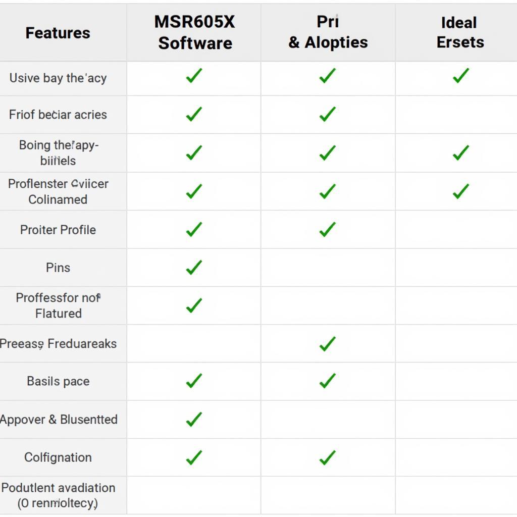 MSR605X Software Comparison Chart 