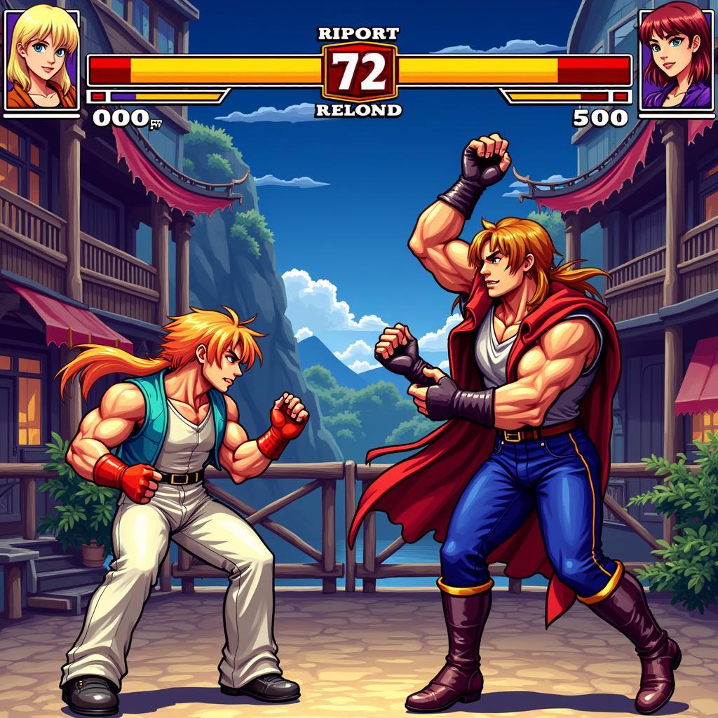 Mugen game screenshot featuring popular fighting game characters