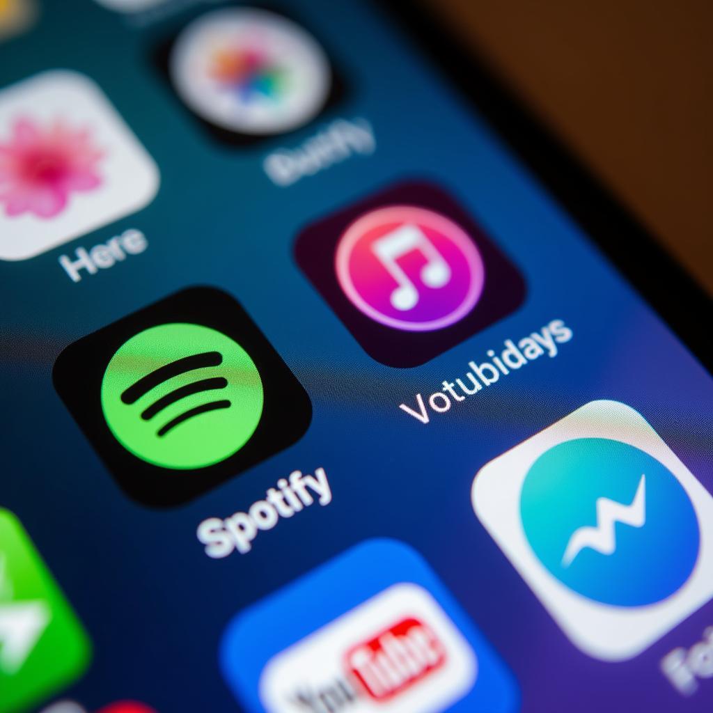 Popular Music Streaming Apps on a Smartphone