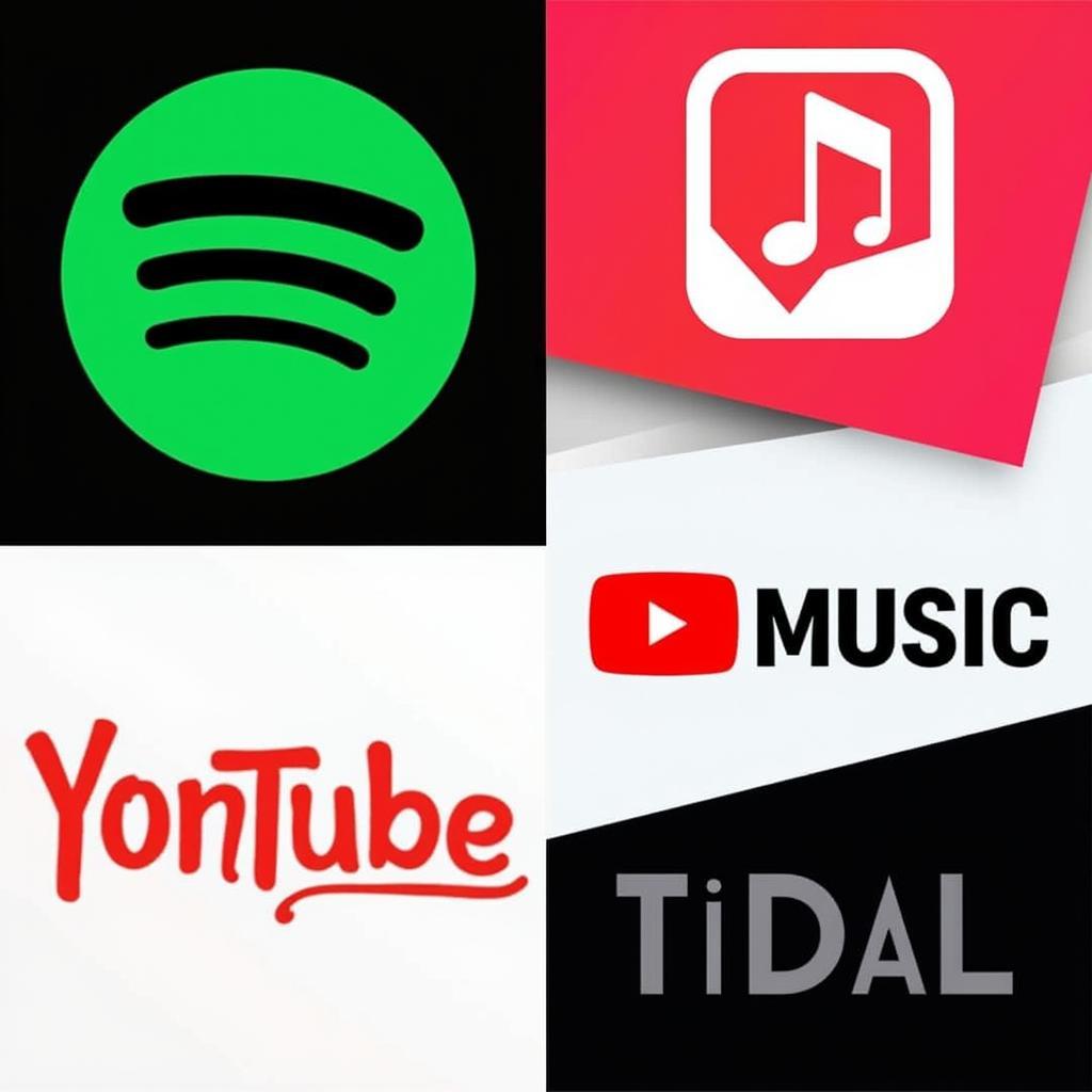 Popular music streaming services logos