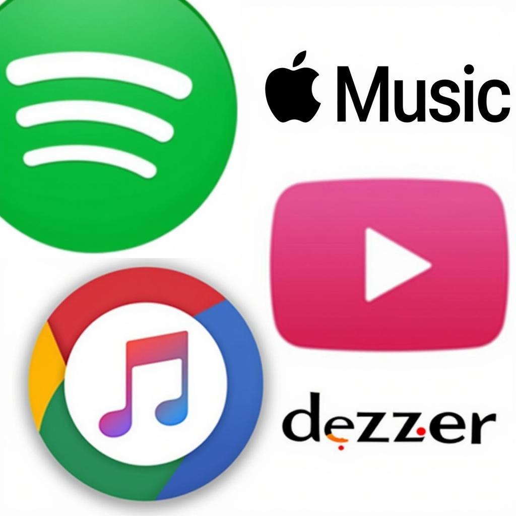 Logos of Popular Music Streaming Apps