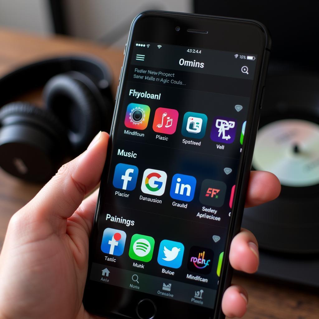 Music Streaming Apps on Phone Screen