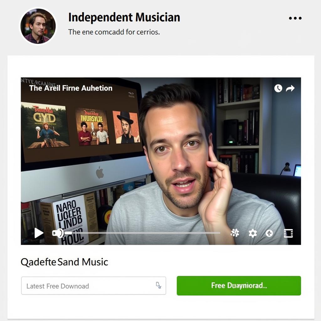 Website of an independent musician offering a free music download