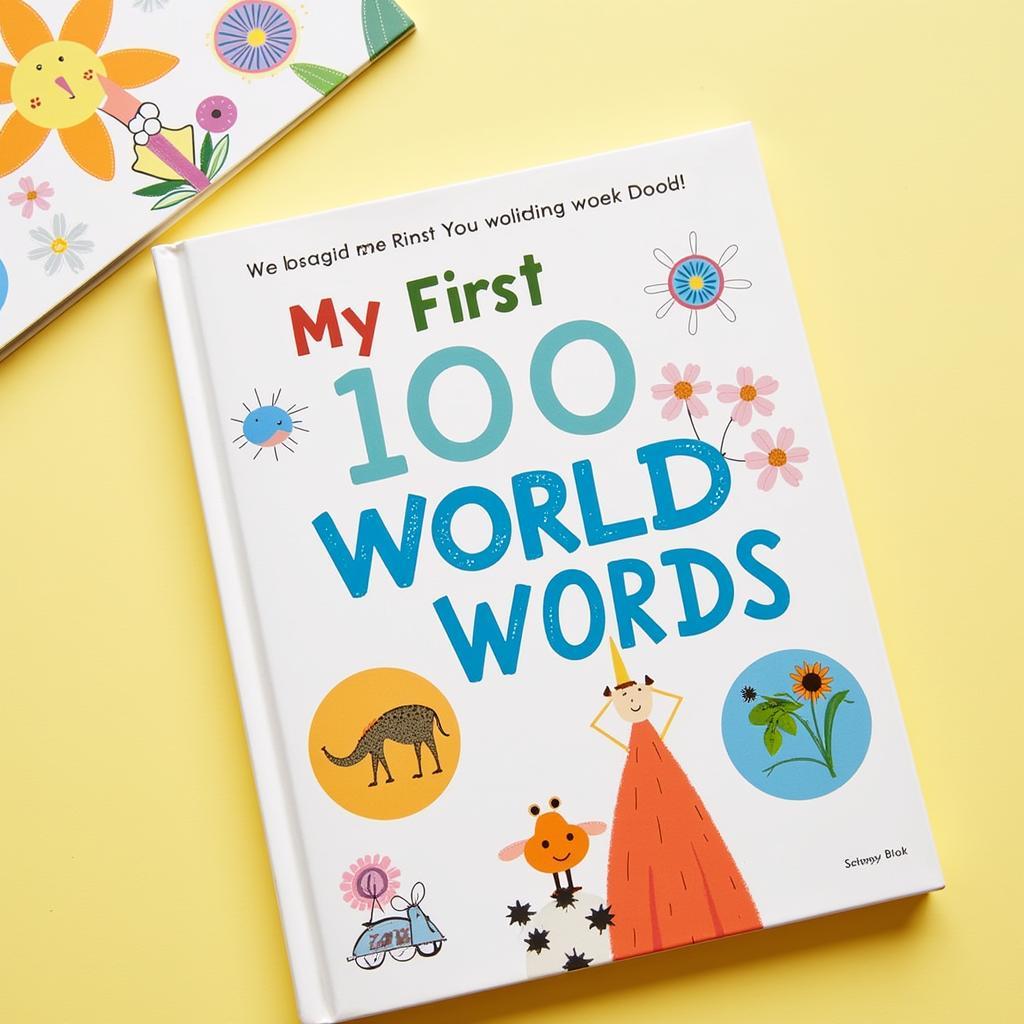 Colorful illustration of children's book cover titled "My First 1000 Words"