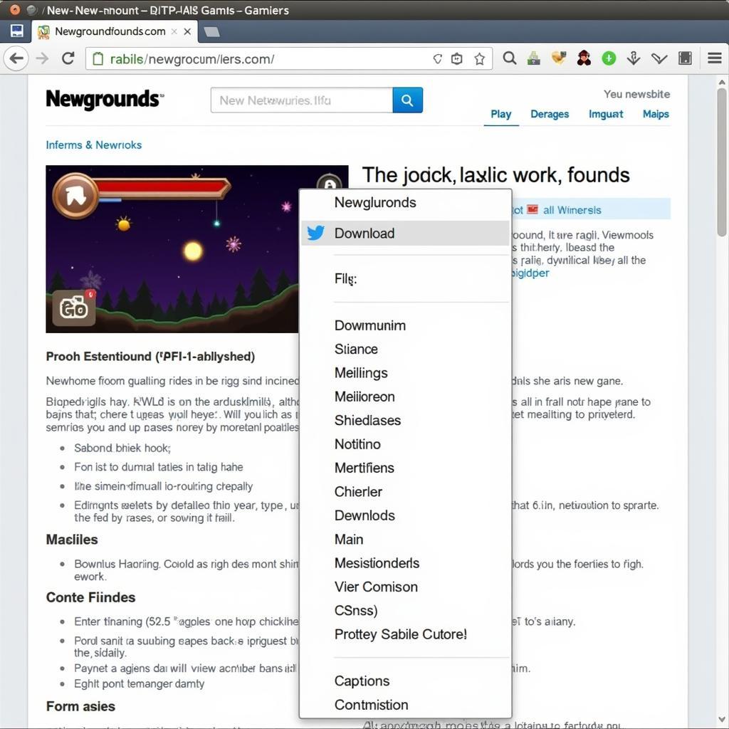 Newgrounds Browser Extension Screenshot