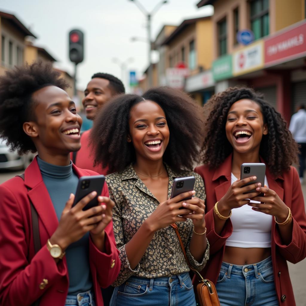 Nigerian youth enjoying music