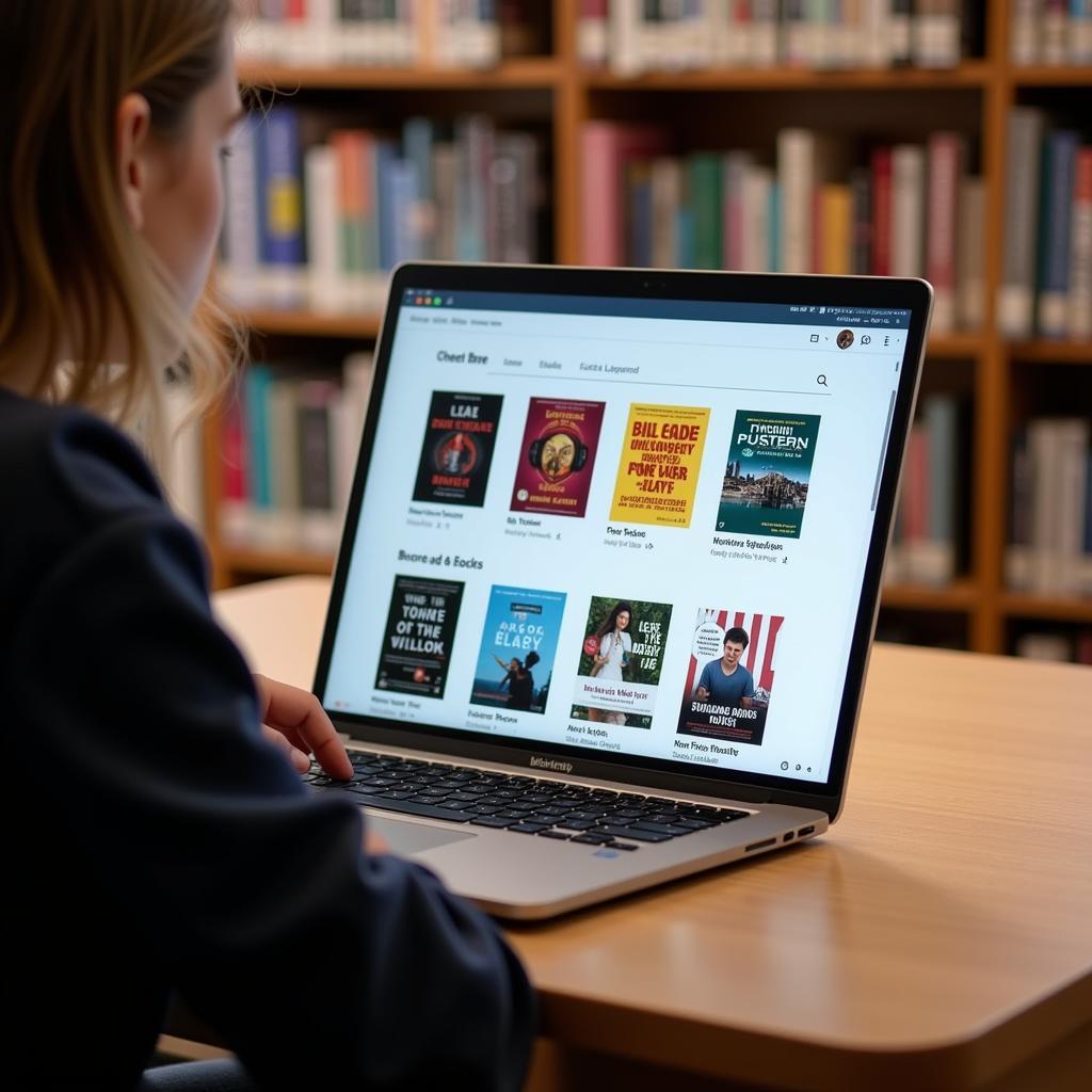 Accessing ebooks through online library platform