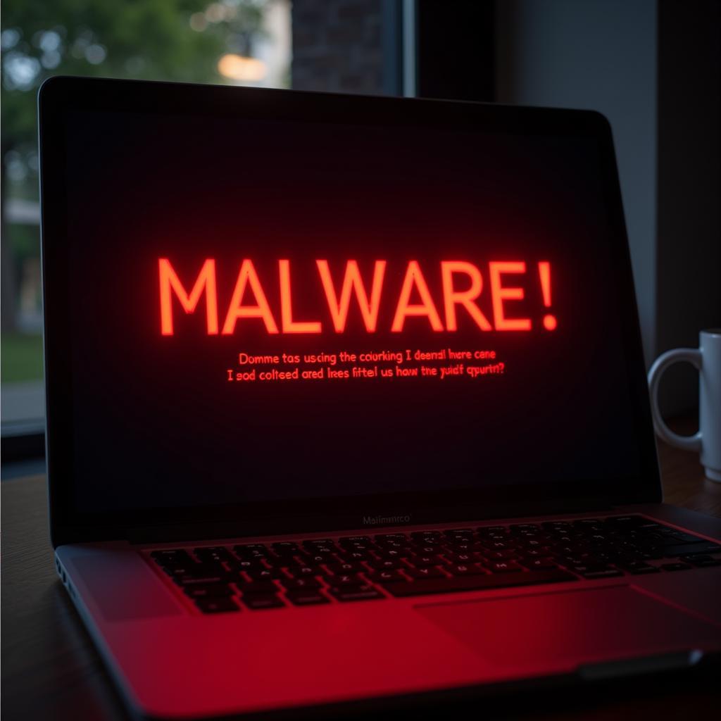 Laptop Displaying Malware Warning