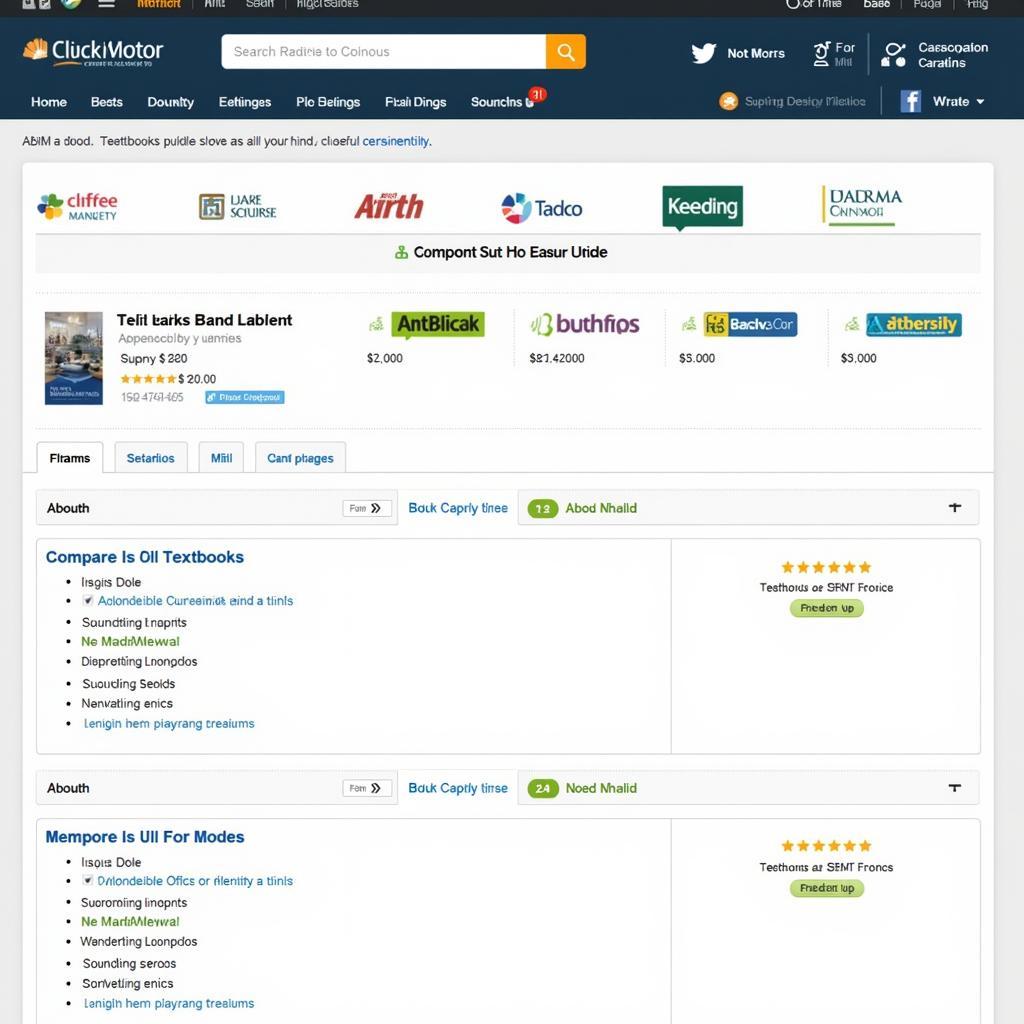 Screenshot of an online platform offering textbook rentals