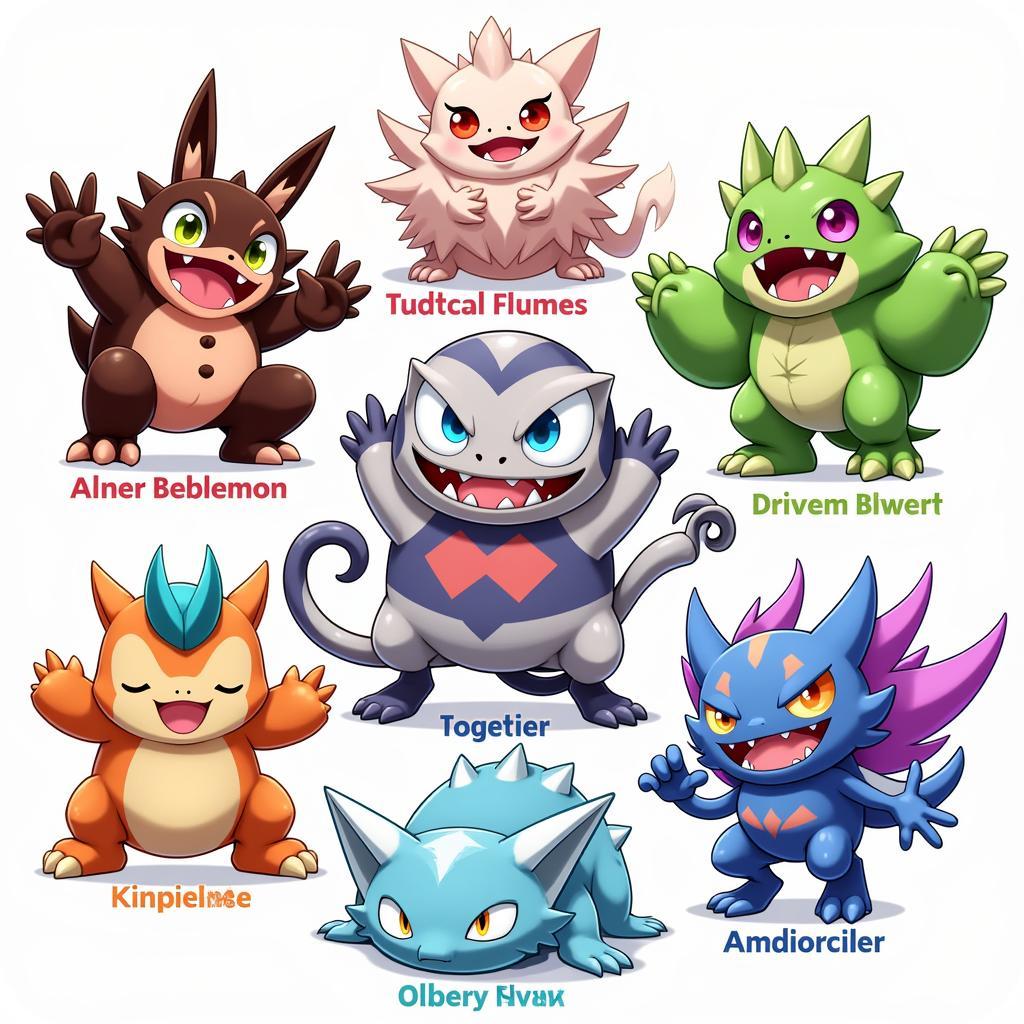 Diverse Oppaimon Monsters