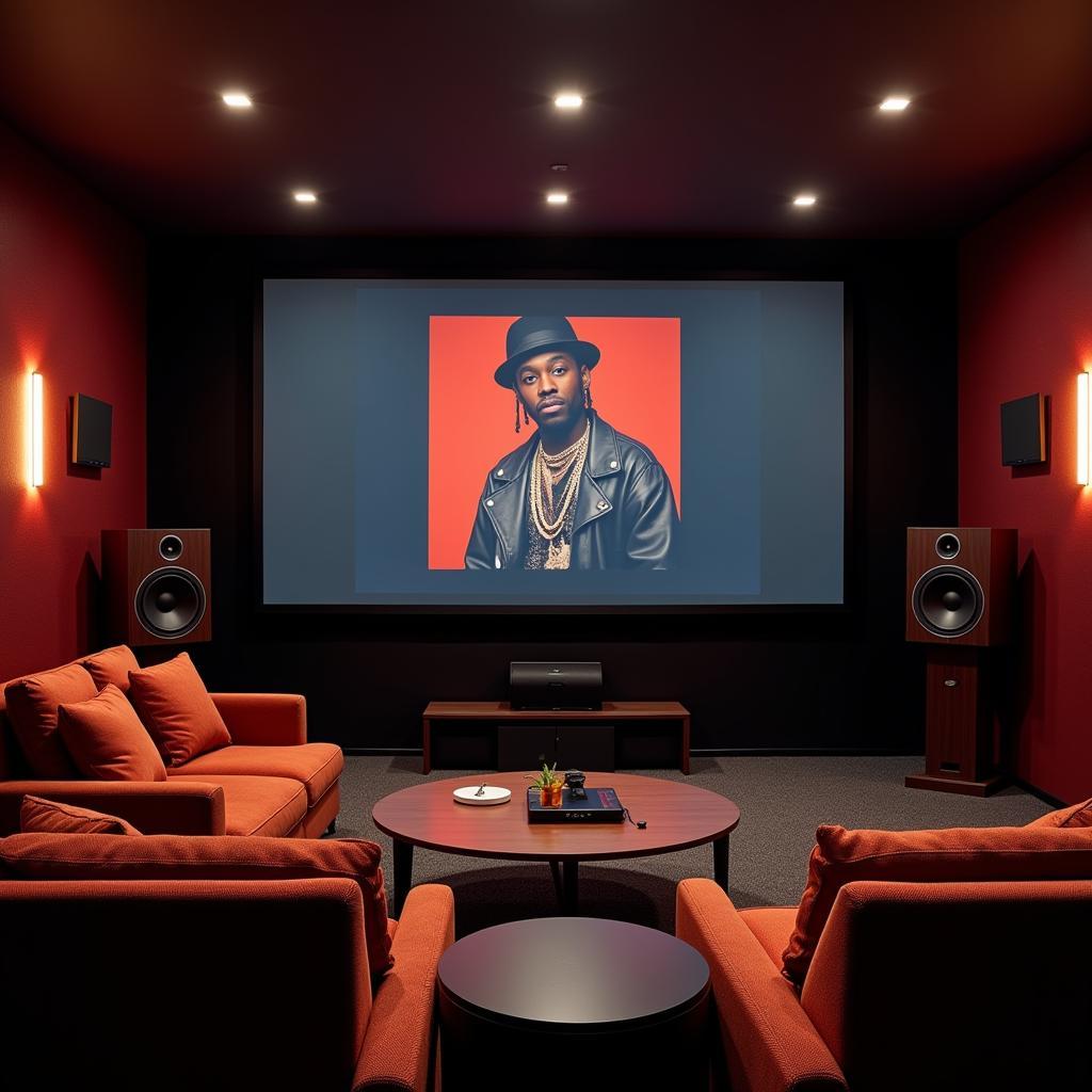 Home Theater Setup with J.I.D Album Playing