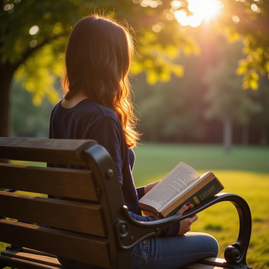 Person Reading a Therapy Book in the Park