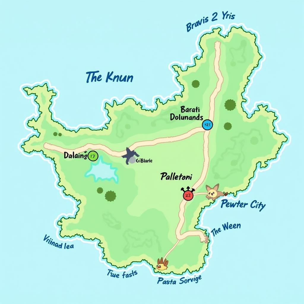 Pokemon Ash Gray Kanto Region Map