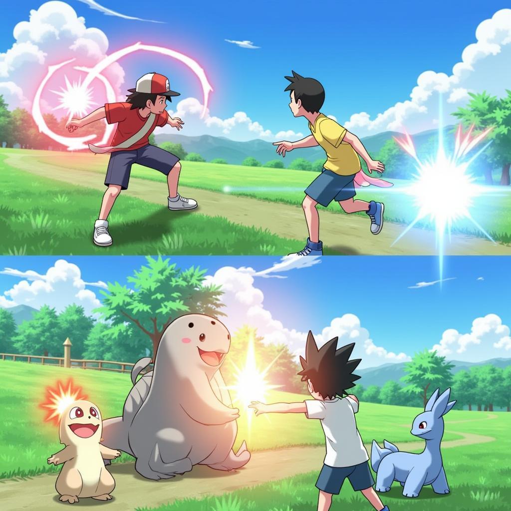 Pokemon Light Platinum Battle Scene