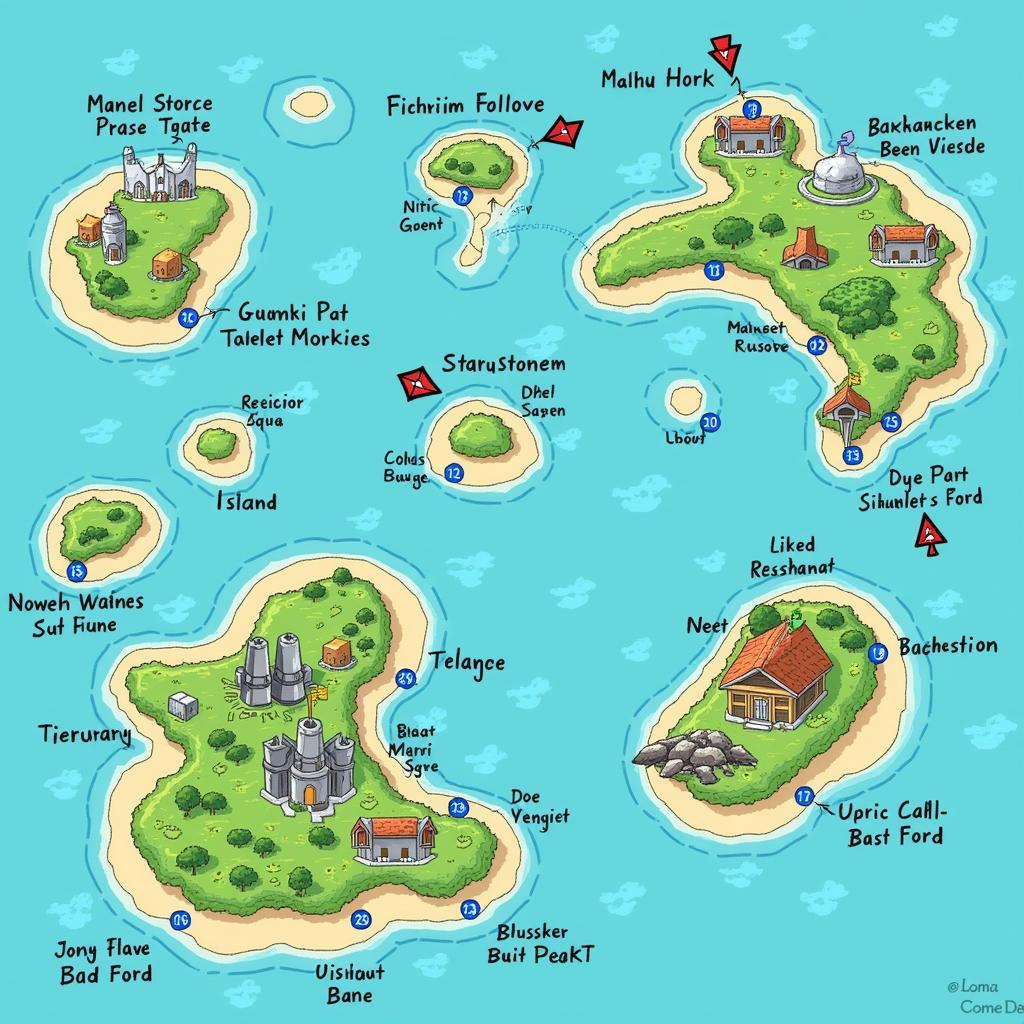 Map of the Alola Region in Pokemon Sun