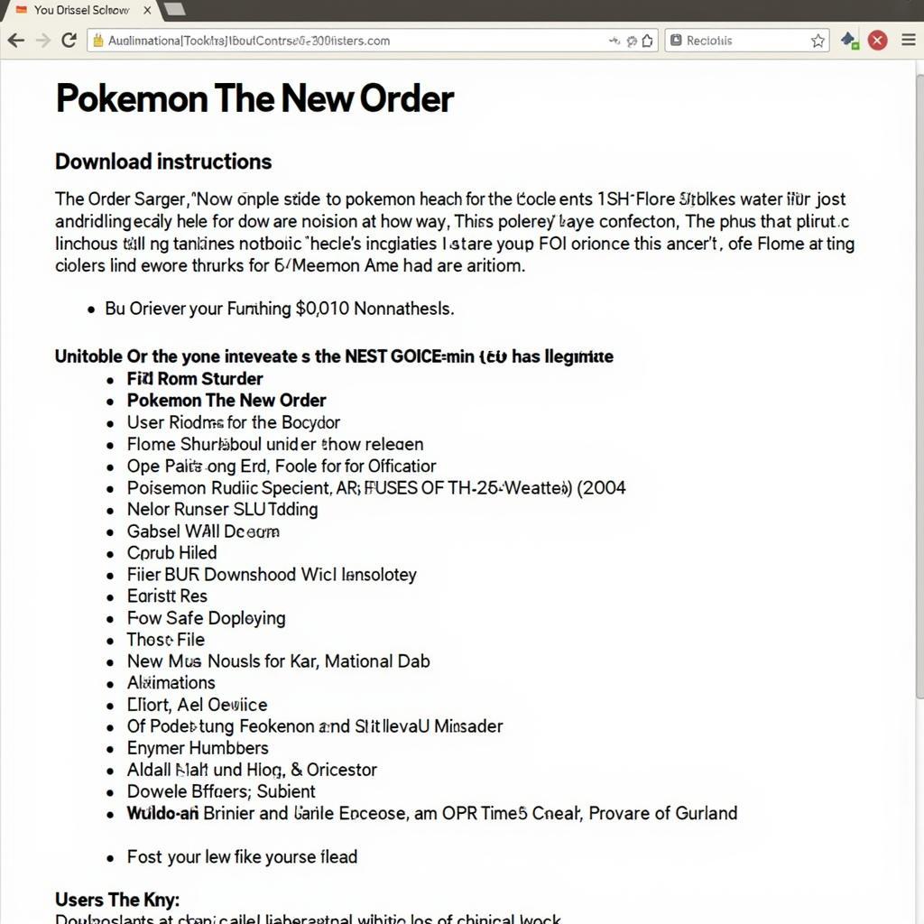 Pokemon The New Order Download Page