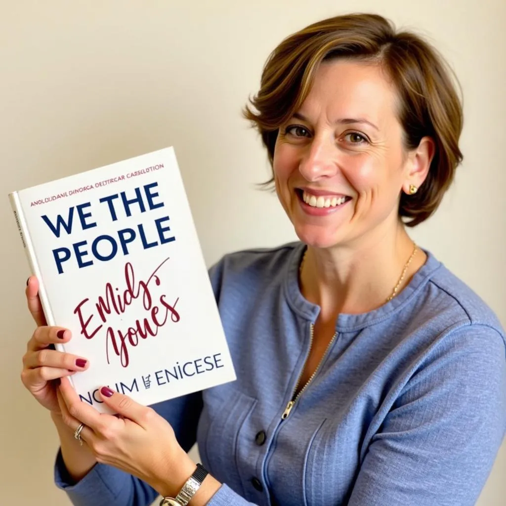 Dr. Emily Jones, Political Science Professor at Stanford University, reviewing &quot;We The People&quot; textbook