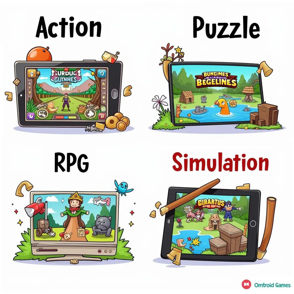 Popular Android Game Genres Illustration