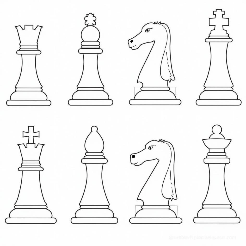 Printable Chess Pieces PDF Download