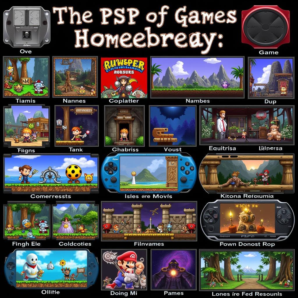 Variety of PSP Homebrew Games