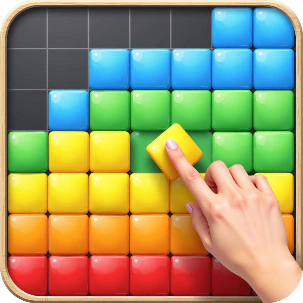 Puzzle Game with Rainbow Blocks