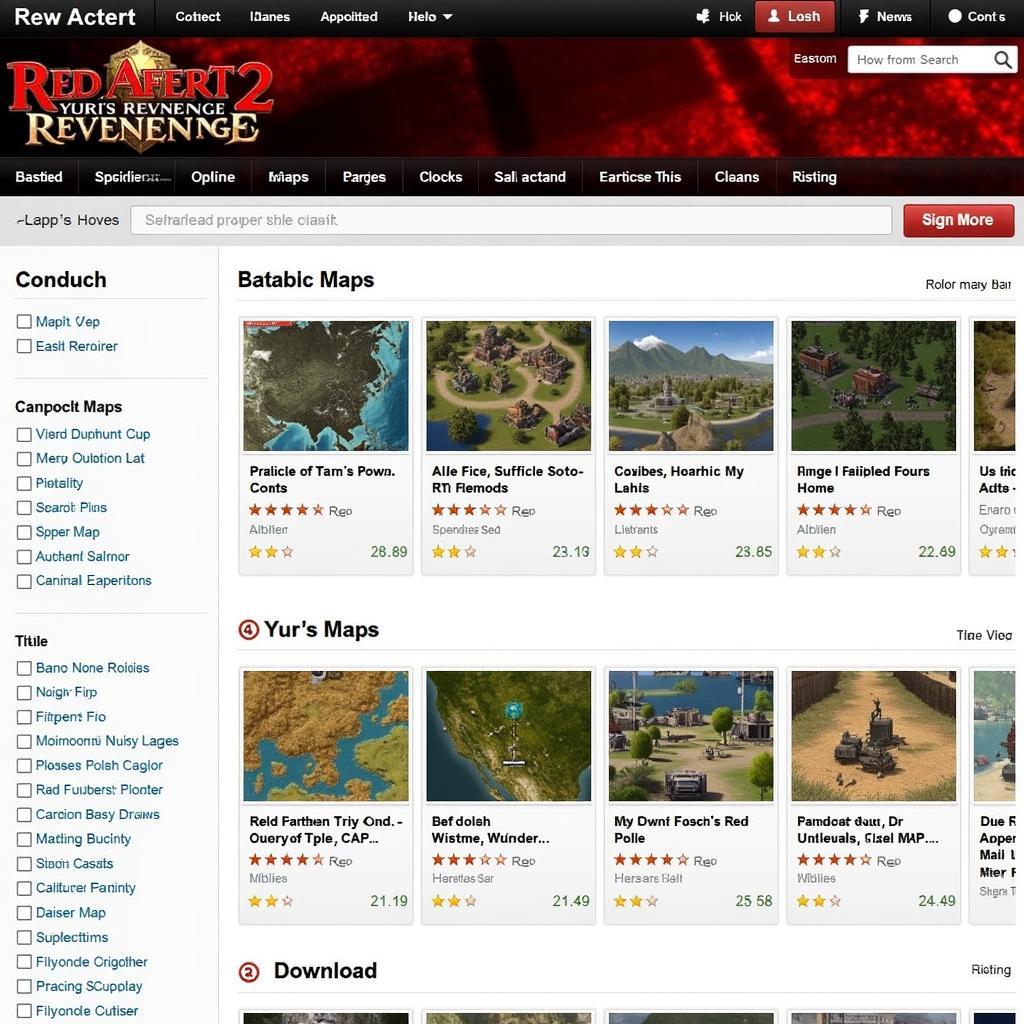 Example of a Red Alert 2 Yuri's Revenge map download website