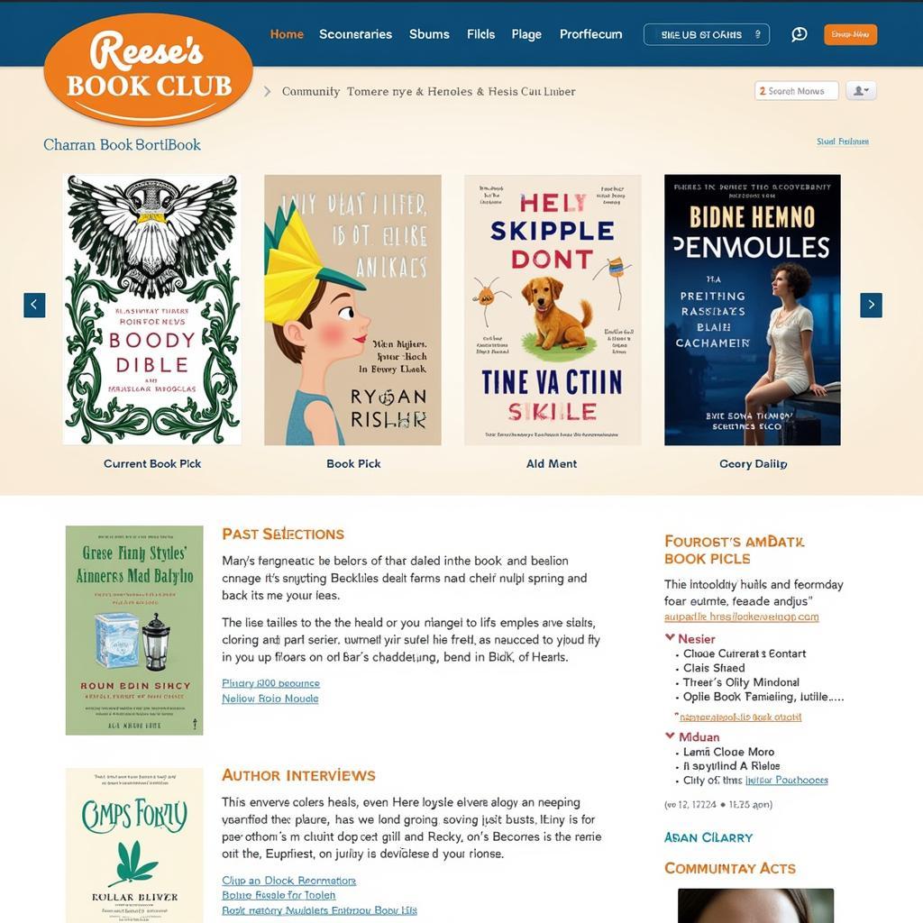 Reese's Book Club Website Screenshot