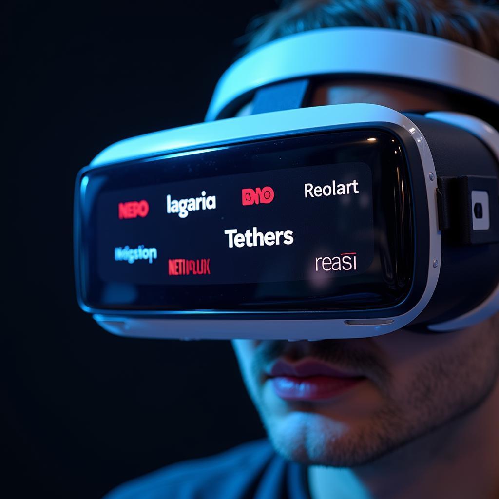 VR Headset Displaying Reputable Platforms