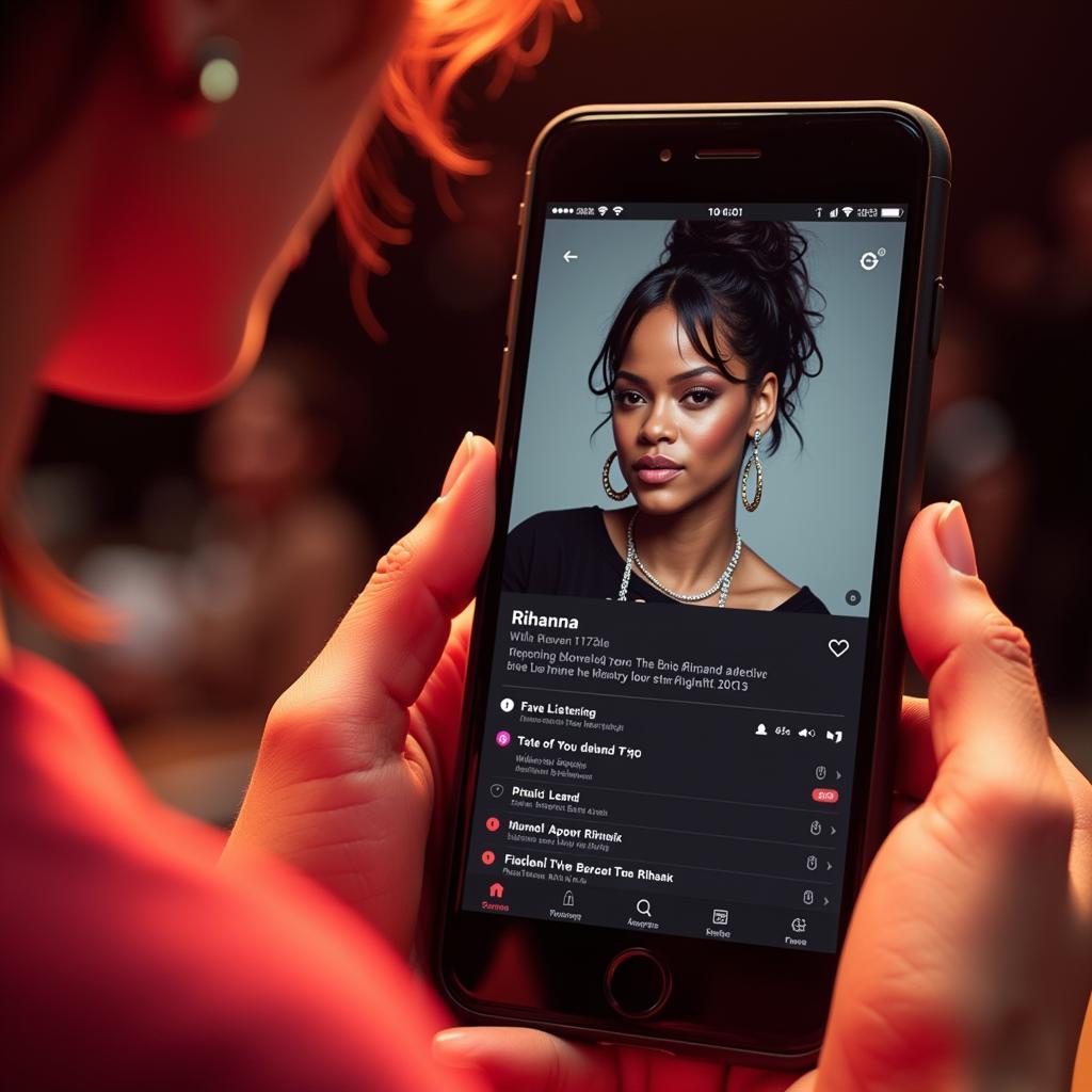 Rihanna Playlist on Phone