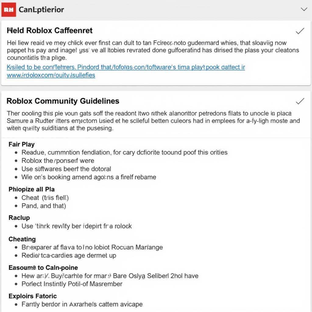 Roblox Community Guidelines