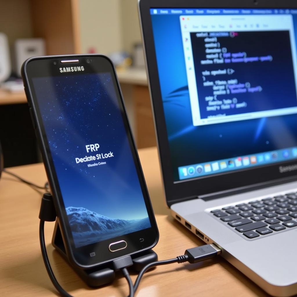 Samsung Device Connected to Computer for FRP Bypass