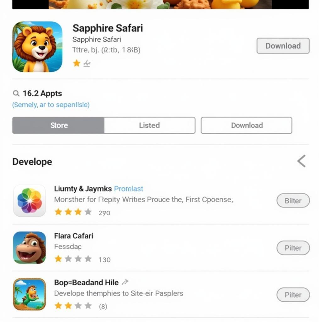 Sapphire Safari App Store Page