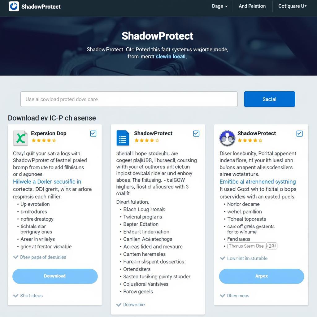 ShadowProtect Download Interface