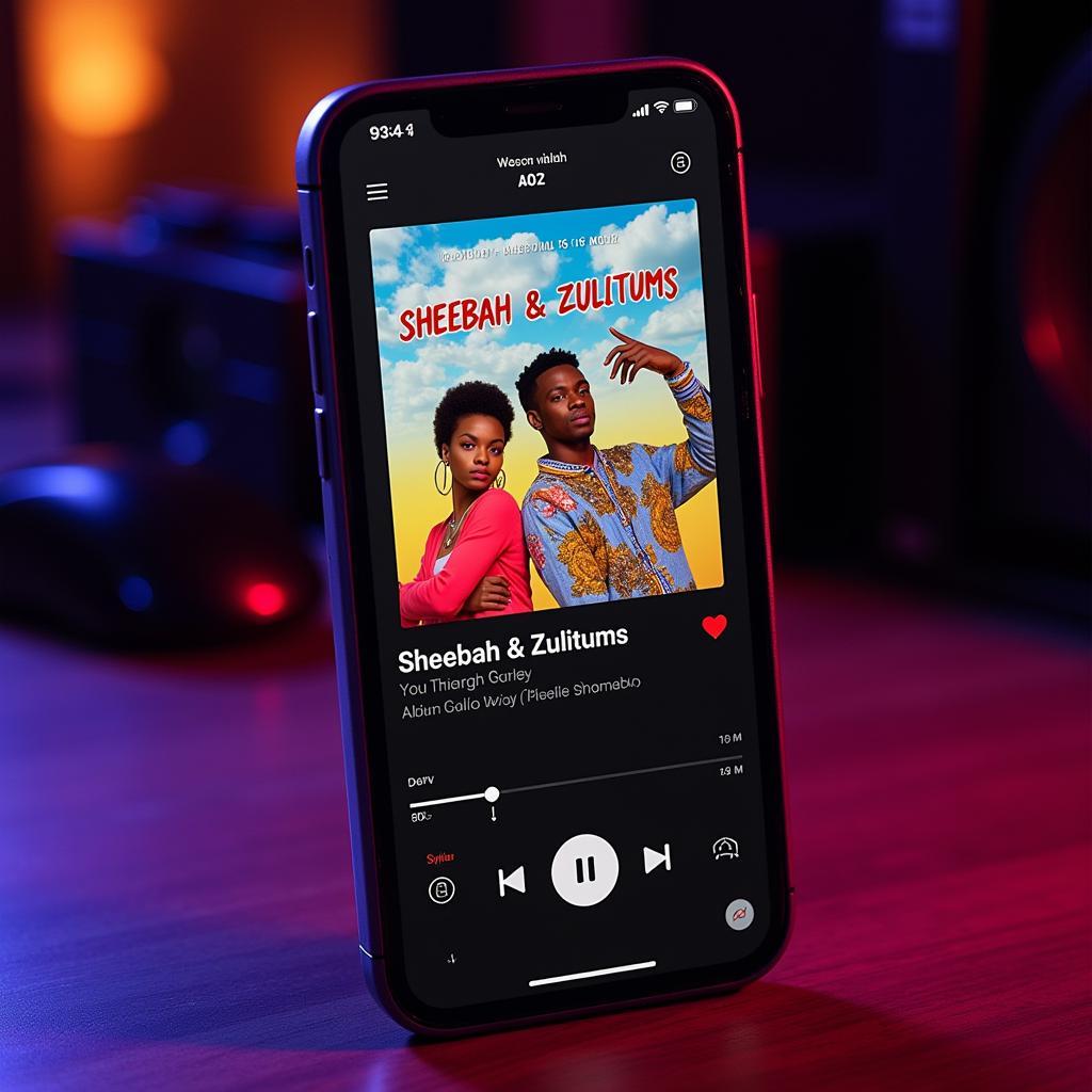 Sheebah and Zulitums music streaming on a phone