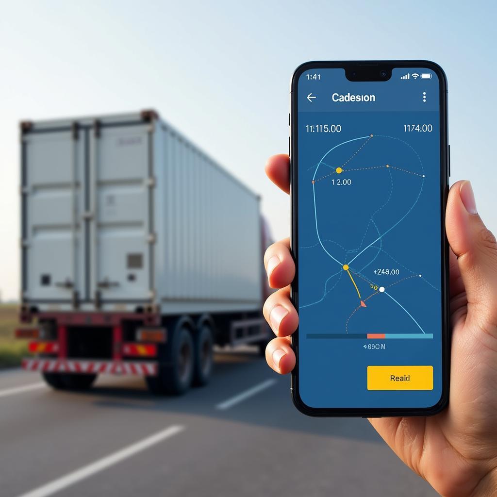 Smartphone Displaying Real-Time Reefer Data