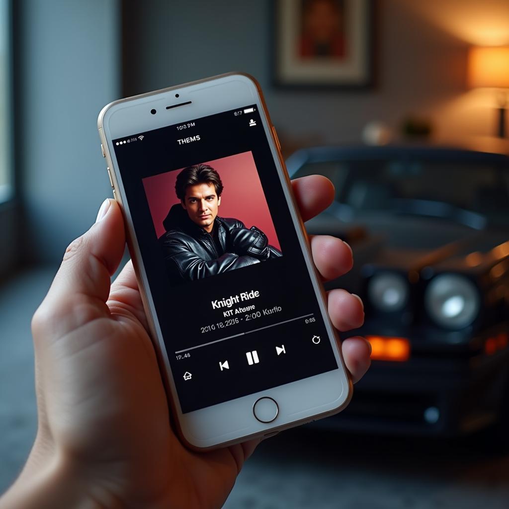 Smartphone playing Knight Rider theme song