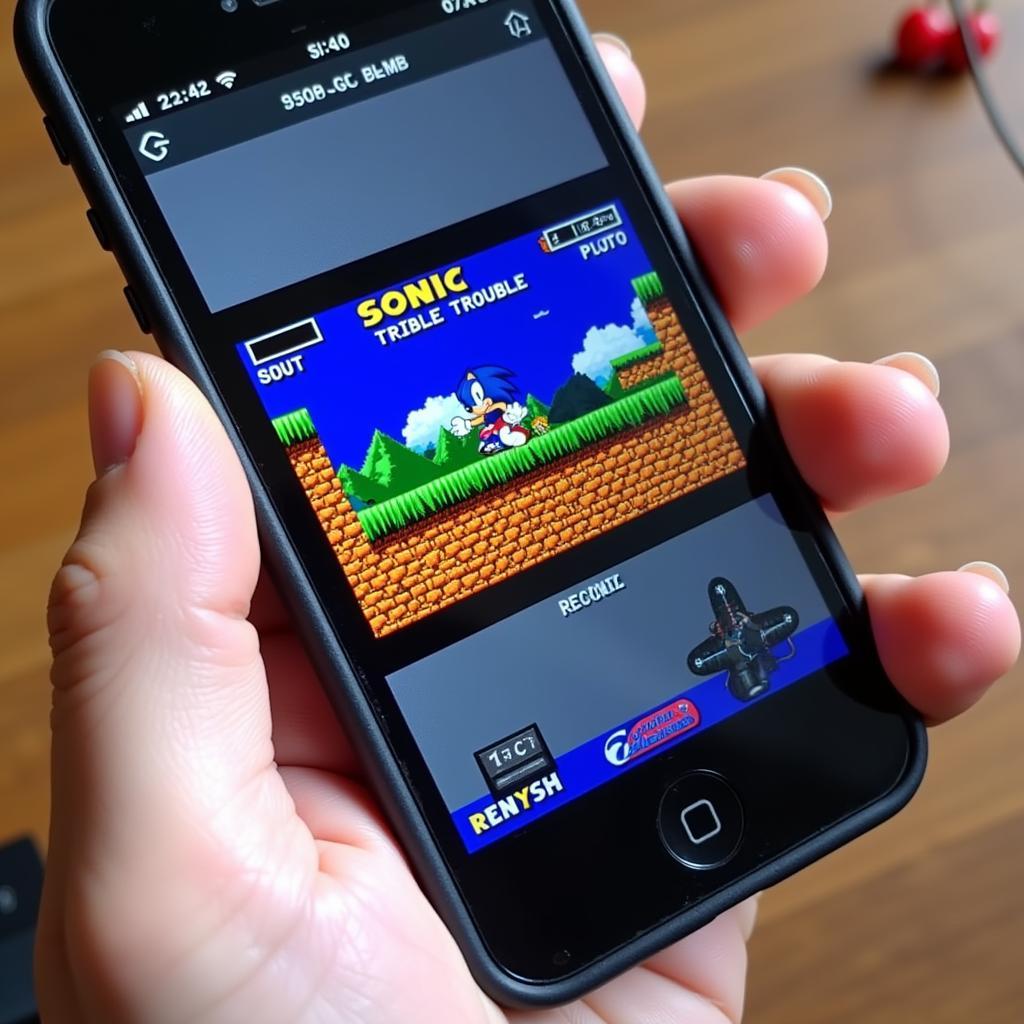 Playing Sonic Triple Trouble on an Android emulator