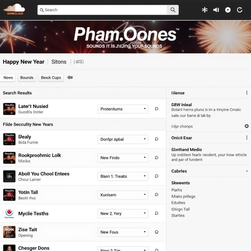 SoundCloud new year music search results