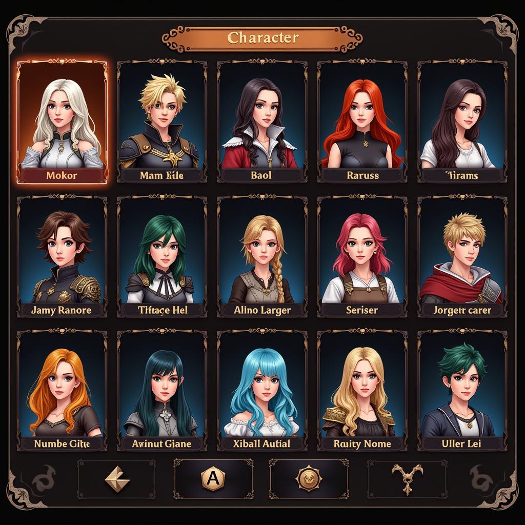 Spiral Warriors Character Selection Screen