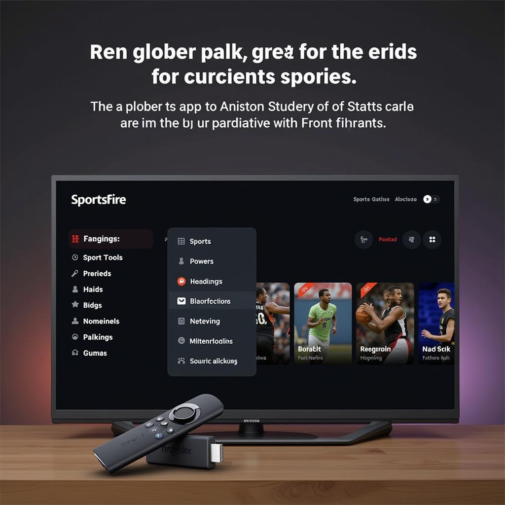 sportsfire app interface on firestick