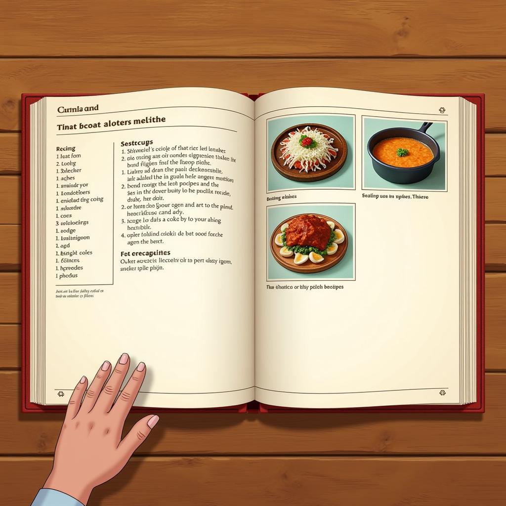 Stardew Valley Cookbook Open to Recipe Pages